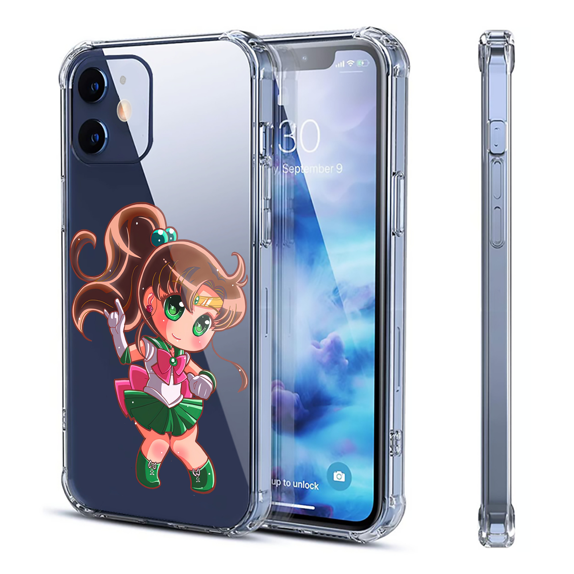 （画像用） 美少女戦士セーラームーン 木野 まこと きの まこと Sailor Moon Kino Makoto （セーラージュピター；Sailor Jupiter） 【iPhone 12シリーズ対応】透明スマホケース（クリアソフトケース）